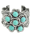 6 Stone Celtic Turquoise Cuff Bracelet