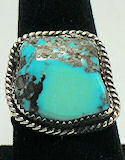 Turquoise Free Form Sterling Silver Ring #140