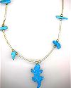 Turquoise Lizard Liquid Silver Necklace