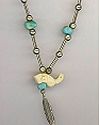 Turquoise Turtle Liquid Silver Necklace