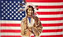 US FLag with Indian Chief with Pipe