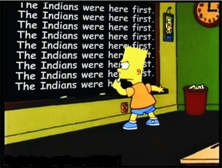 the indians were here first, Bart Simpson cartoon