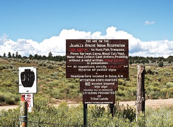 Jicarilla Apache Reservation sign