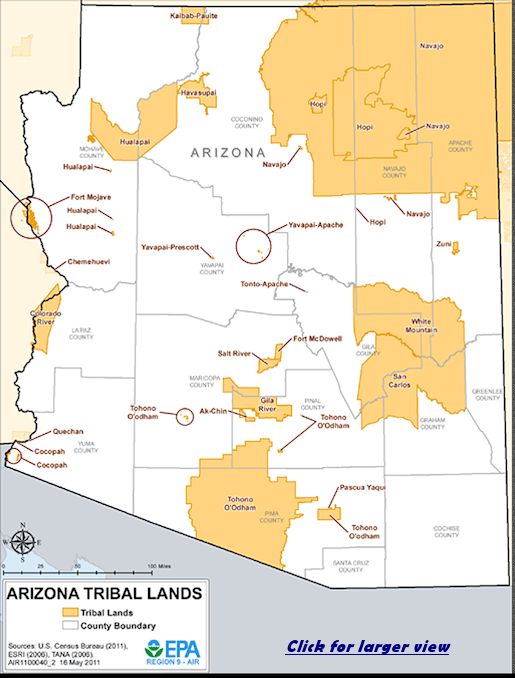 Arizona Indian Reservations Map