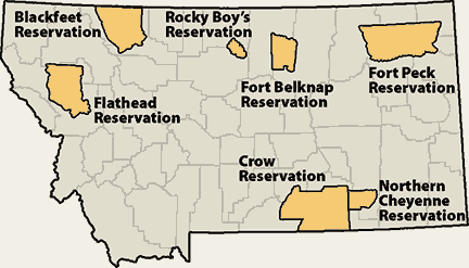 Montana Indian Reservations Map