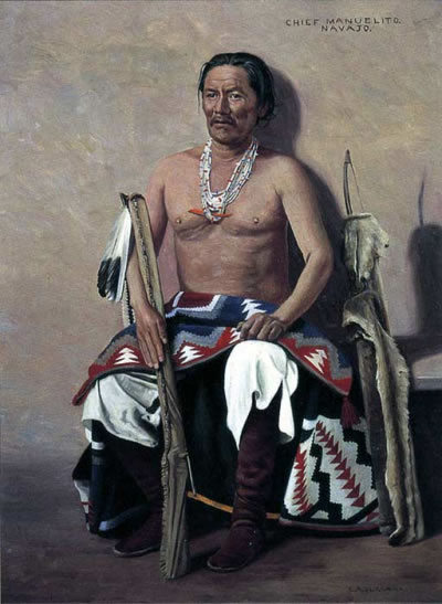 Navajo Chief Manuelito, who was acclaimed head-chief in 1855 at the conference with Governor Meriwether
