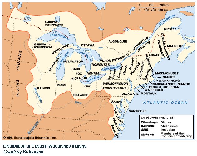 Eastern Woodland Indians Map